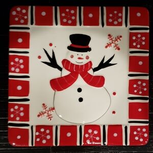 Vintage Ceramic Snowman trivet-wall hanging